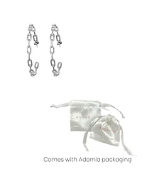 Adornia Silver Link Hoop Earrings