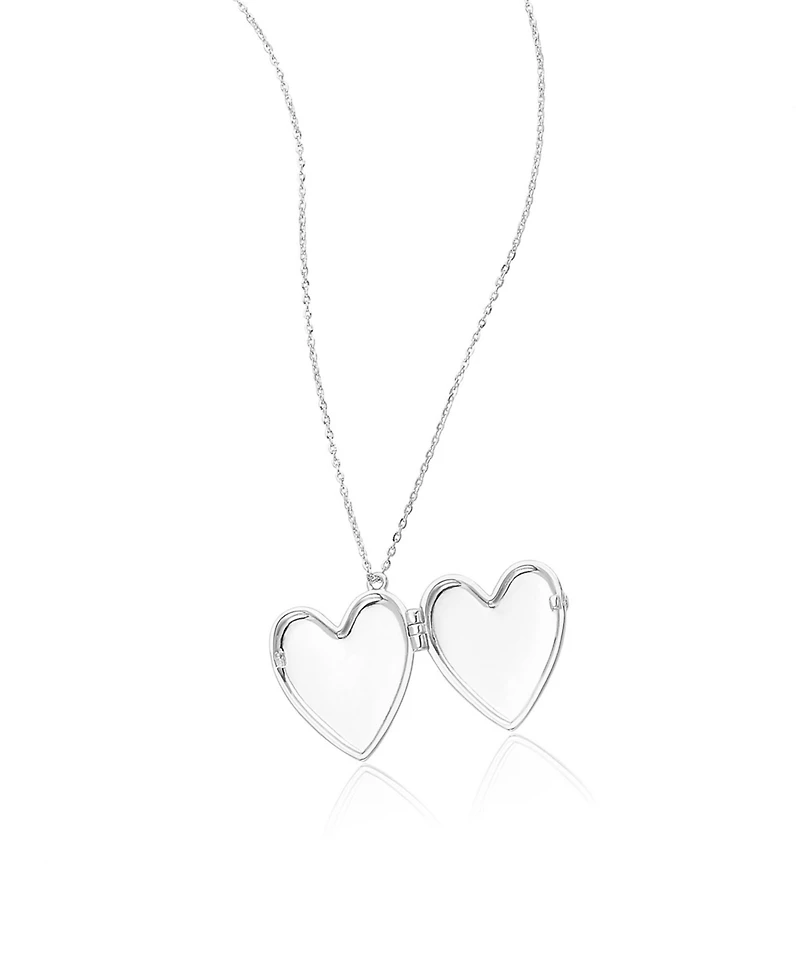 Adornia Silver Heart Locket Necklace