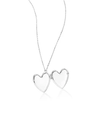Adornia Silver Heart Locket Necklace