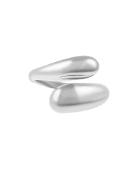 Adornia Tarnish Resistant Silver Overlapping Chunky Bands Ring