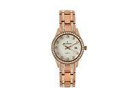 Peugeot Womens Round Rose-Gold Luxury Status Swarovski Crystal Bracelet Watch