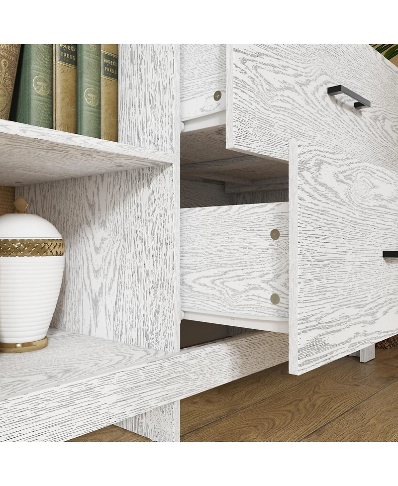 Tv Stand with 4 Drawers and Shelves, Media Console, Entertainment Center