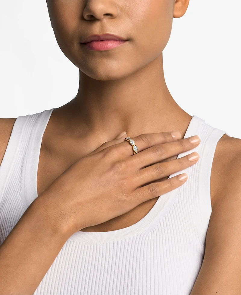 Michael Kors 14K Gold-Plated Brass Oval Stone Tennis Ring