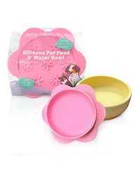P.t. Supply Co. Lilac Small Flower-Shaped Silicone Pet Bowl with Non-Slip Suction Base