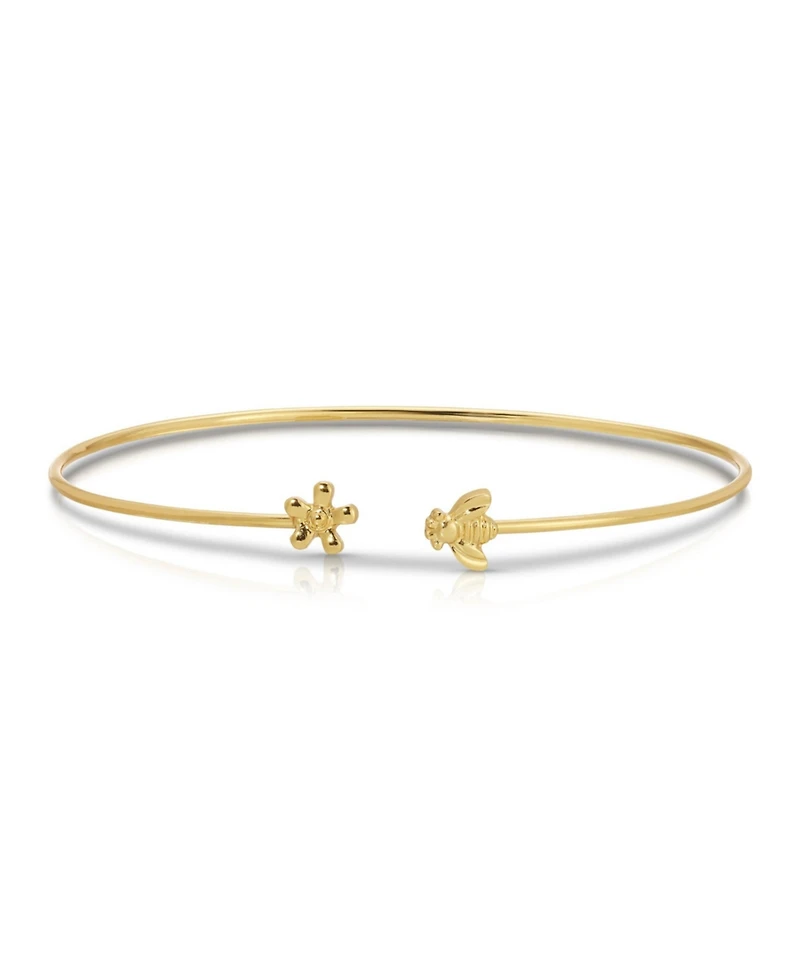 Lucky Feather Connection Cuff - Bee and Flower