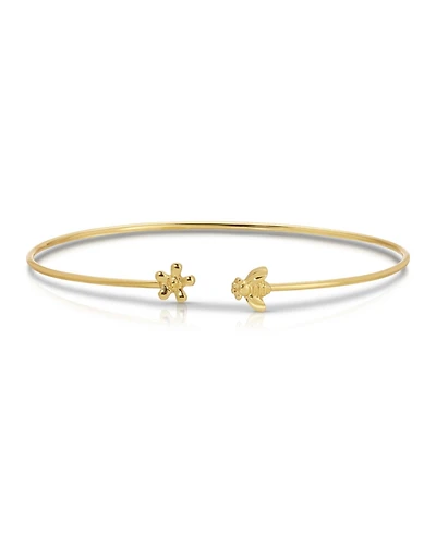 Lucky Feather Connection Cuff - Bee and Flower