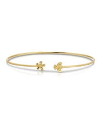 Lucky Feather Connection Cuff - Bee and Flower