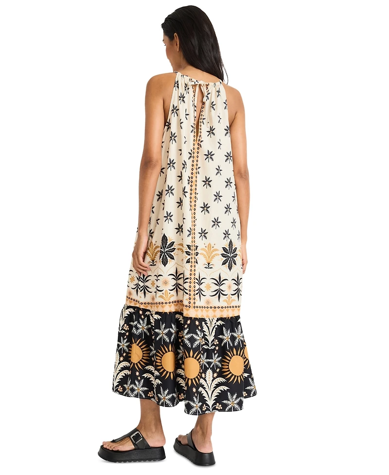 The Good Journey Women's Printed Sleeveless Halter-Neck Maxi Dress