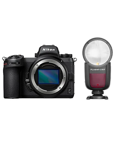 Nikon Z 7II Mirrorless Camera with Flashpoint Zoom Li-on X R2 Ttl On-Camera Round Flash Speedlight For Nikon