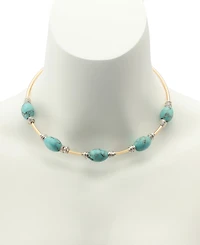 Robert Lee Morris Soho Turquoise Stone Bead Wire Collar Necklace