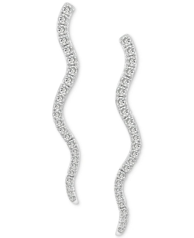 Wrapped in Love Diamond Wavy Drop Earrings (1 ct. t.w.) in 14k White Gold, Exclusively at Macy's