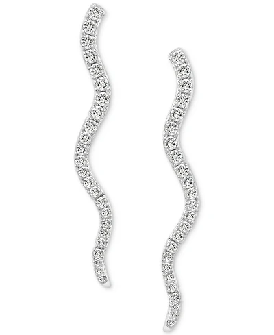 Wrapped in Love Diamond Wavy Drop Earrings (1 ct. t.w.) in 14k White Gold, Exclusively at Macy's