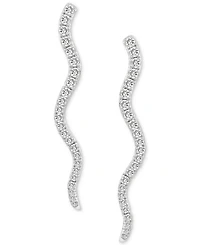 Wrapped in Love Diamond Wavy Drop Earrings (1 ct. t.w.) in 14k White Gold, Exclusively at Macy's