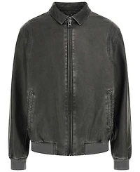 Guess Men's Aviator Relaxed-Fit Faux-Leather Bomber Jacket