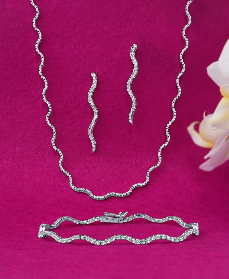Wrapped in Love Diamond Wavy Tennis Bracelet (1 ct. tw) in 14k White Gold, Exclusively at Macy's