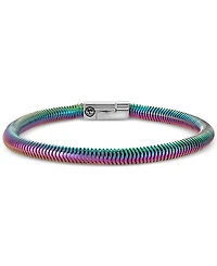 Esquire Men's Jewelry Rainbow Snake Link Chain Bracelet in Anodized Stainless Steel, Exclusively at Macy's
