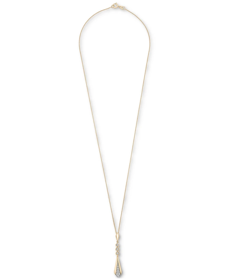 Wrapped in Love Diamond Flare Linear 18" Pendant Necklace (1/4 ct. t.w.) in 14k Gold, Exclusively at Macy's