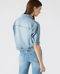 Steve Madden Women's Blu Elbow-Sleeve Denim Trucker Jacket