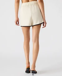 Steve Madden Women's Fable Tipped Pleated Shorts
