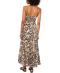 1.state Women's V-Neck Empire-Waist Tiered Maxi Dress