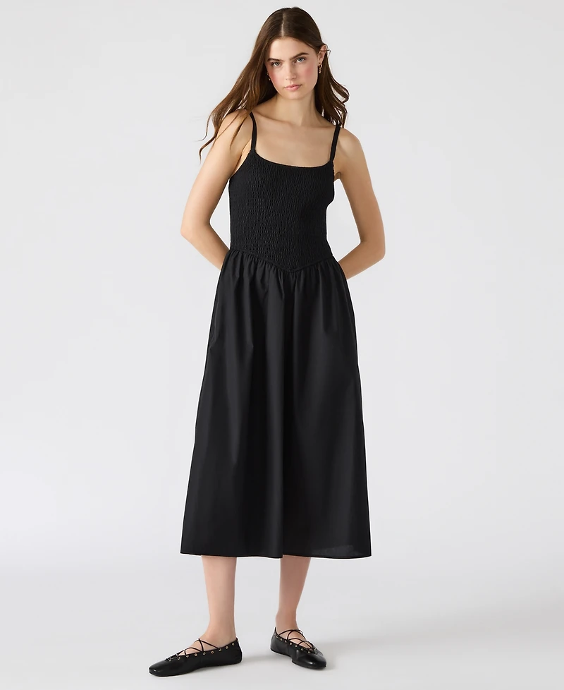 Steve Madden Women's Codie Cotton Smocked Midi Dress