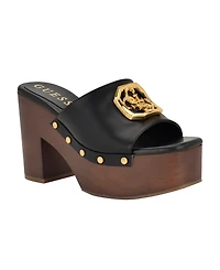 Guess Women's Qisha Quattro G Studded Block Heel Platform Sandals