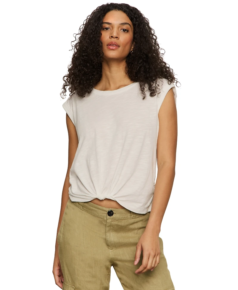 Sanctuary Women's Knot-Front Crewneck Muscle Tee