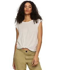 Sanctuary Women's Knot-Front Crewneck Muscle Tee