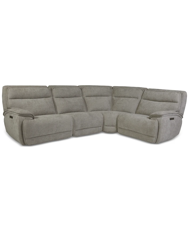 Ozryn 4-Pc. Fabric Sectional with 2 Power Motion Chairs, Exclusively at Macy's