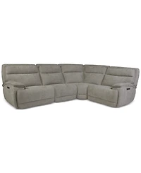 Ozryn 4-Pc. Fabric Sectional with 2 Power Motion Chairs, Exclusively at Macy's