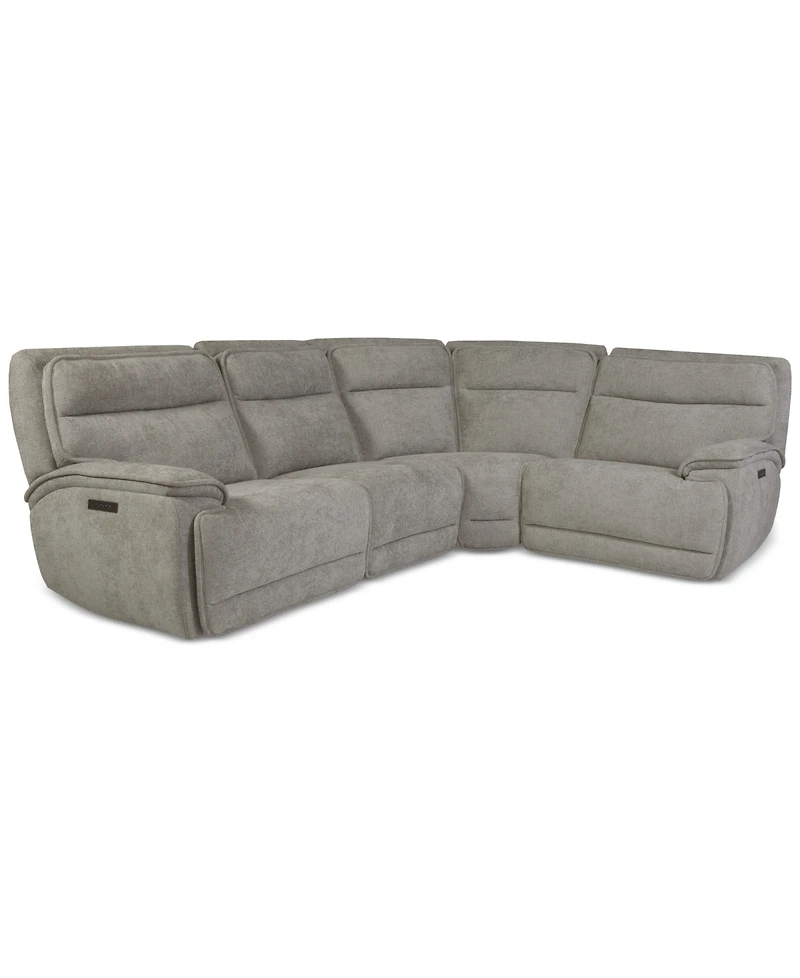 Ozryn 4-Pc. Fabric Sectional with 2 Power Motion Chairs, Exclusively at Macy's