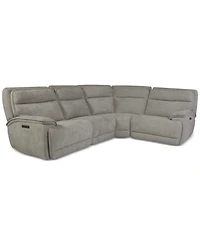 Ozryn 4-Pc. Fabric Sectional with 2 Power Motion Chairs, Exclusively at Macy's