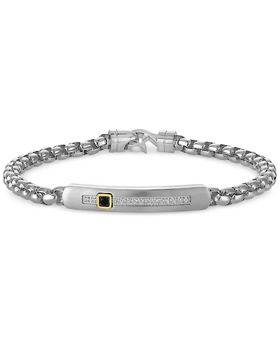 White & Black Diamond Bracelet (1/6 ct. t.w.) in Stainless Steel