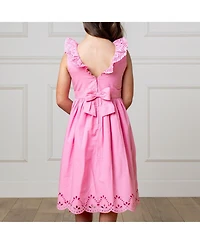 Hope & Henry Toddler Girls Ruffle Collar Party Dress with Eyelet Embroidery