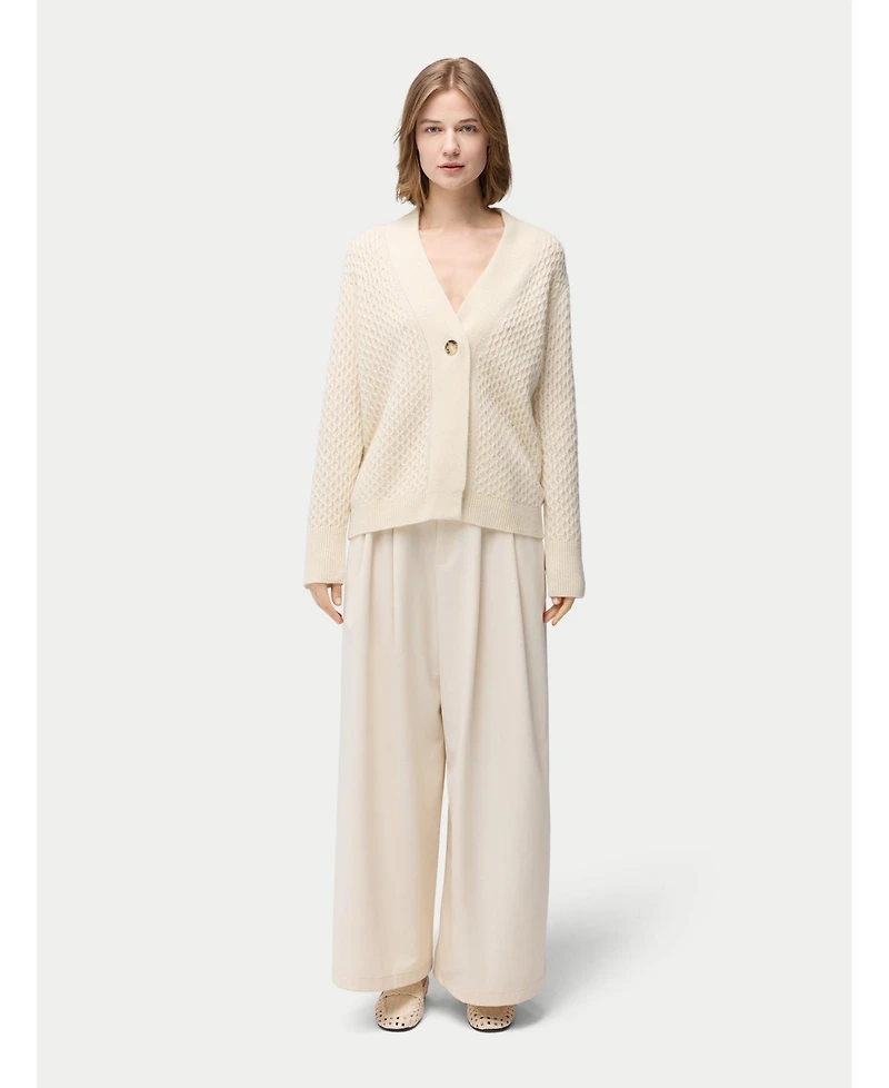 Gobi Cashmere Women's Textured One Button-Front Cardigan