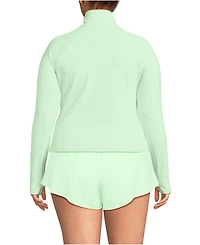 Lands' End Plus SunShade Upf 50 Long Sleeve Quarter Zip Rash Guard