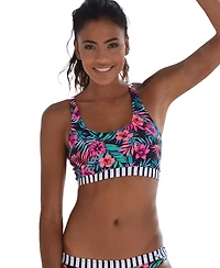 Lascana Women's Mixed Print Scoop Bikini Swimsuit Top Bra Sizing