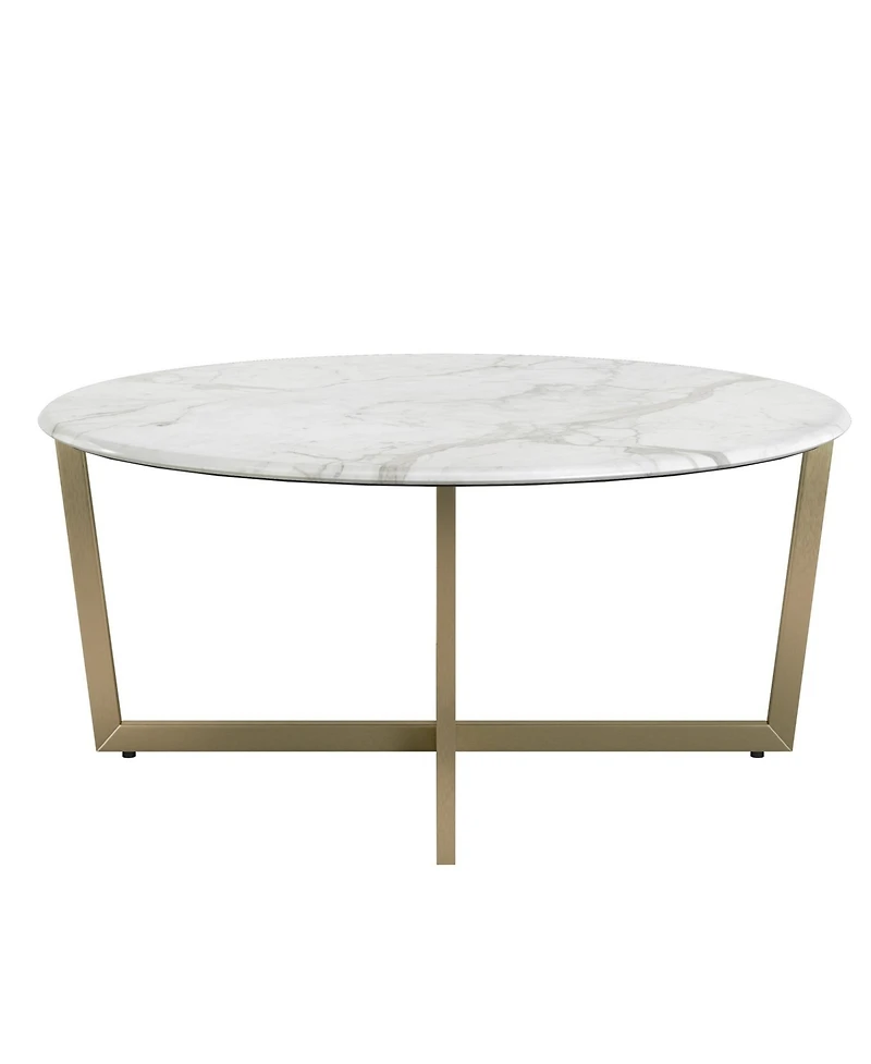 Metal Round Coffee Table for Modern Living Room or Office Decor