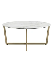 Metal Round Coffee Table for Modern Living Room or Office Decor