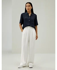 Women's Half-Placket Short Sleeve Button Up Shirt