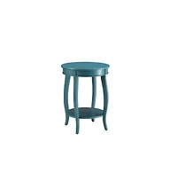 Round Solid Wood End Table with Shelf – Classic Design and Extra Storage