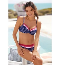 Lascana Women's Striped Polka Dot Underwire Bikini Swimsuit Top Bra Sizing
