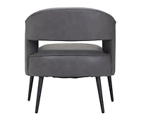 Faux Leather and Gold Armchair for Stylish Living Room or Office Decor