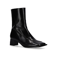 Chantal Black Leather Ankle Boots