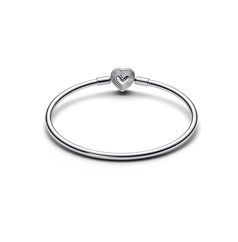 Pandora Heart Clasp Sterling Silver Bangle
