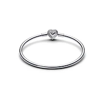 Pandora Heart Clasp Sterling Silver Bangle
