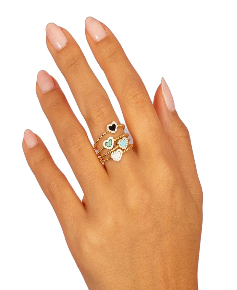 By Adina Eden Pave Colored Gemstone Beaded Ring
