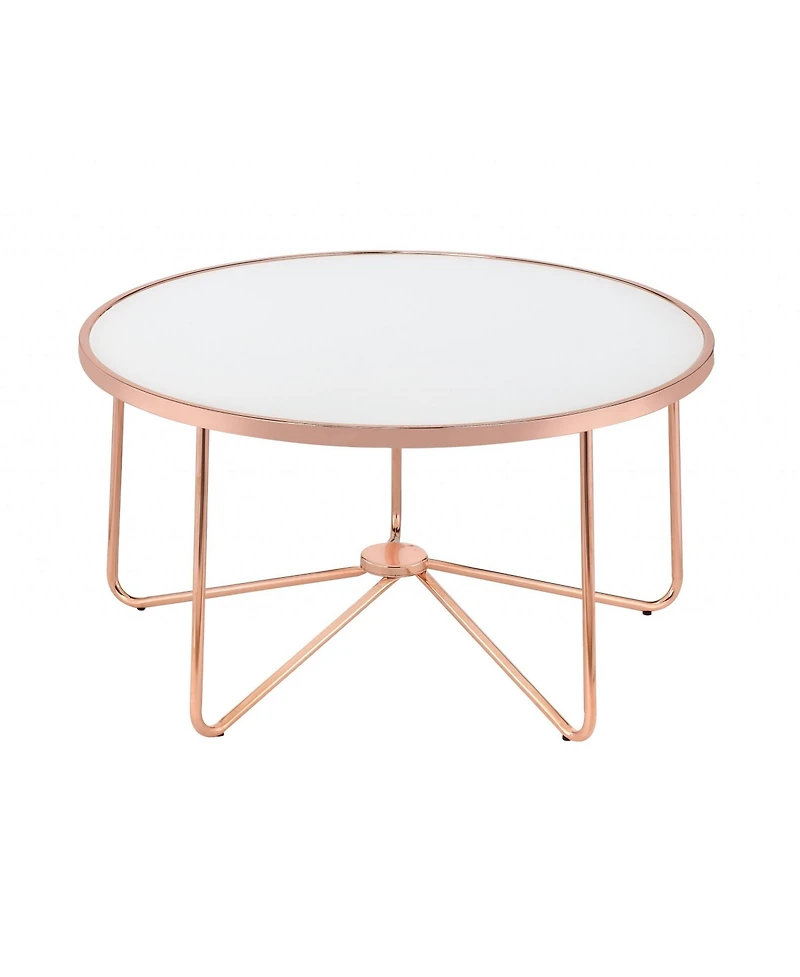 Frosted Glass and Rose Gold Coffee Table for Modern Living Room Decor