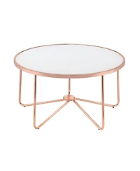 Frosted Glass and Rose Gold Coffee Table for Modern Living Room Decor