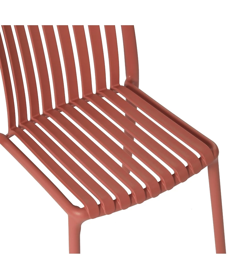 Outdoor Stackable Polypropylene Plastic Dining Side Chairs (Set of 2)